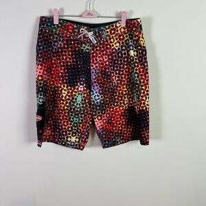 Mambo Australia Circle Colorful Design Swim Board Shorts Men Medium Vacation